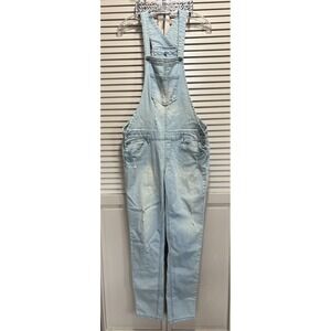 Vintage Bongo Denim Overalls Womens Skinny Light Distressed Size L